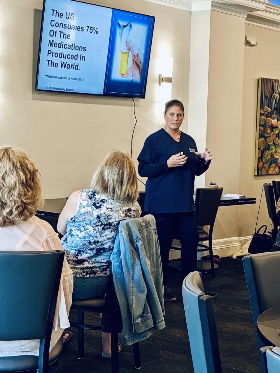 Wellspace staff member giving wellness presentation